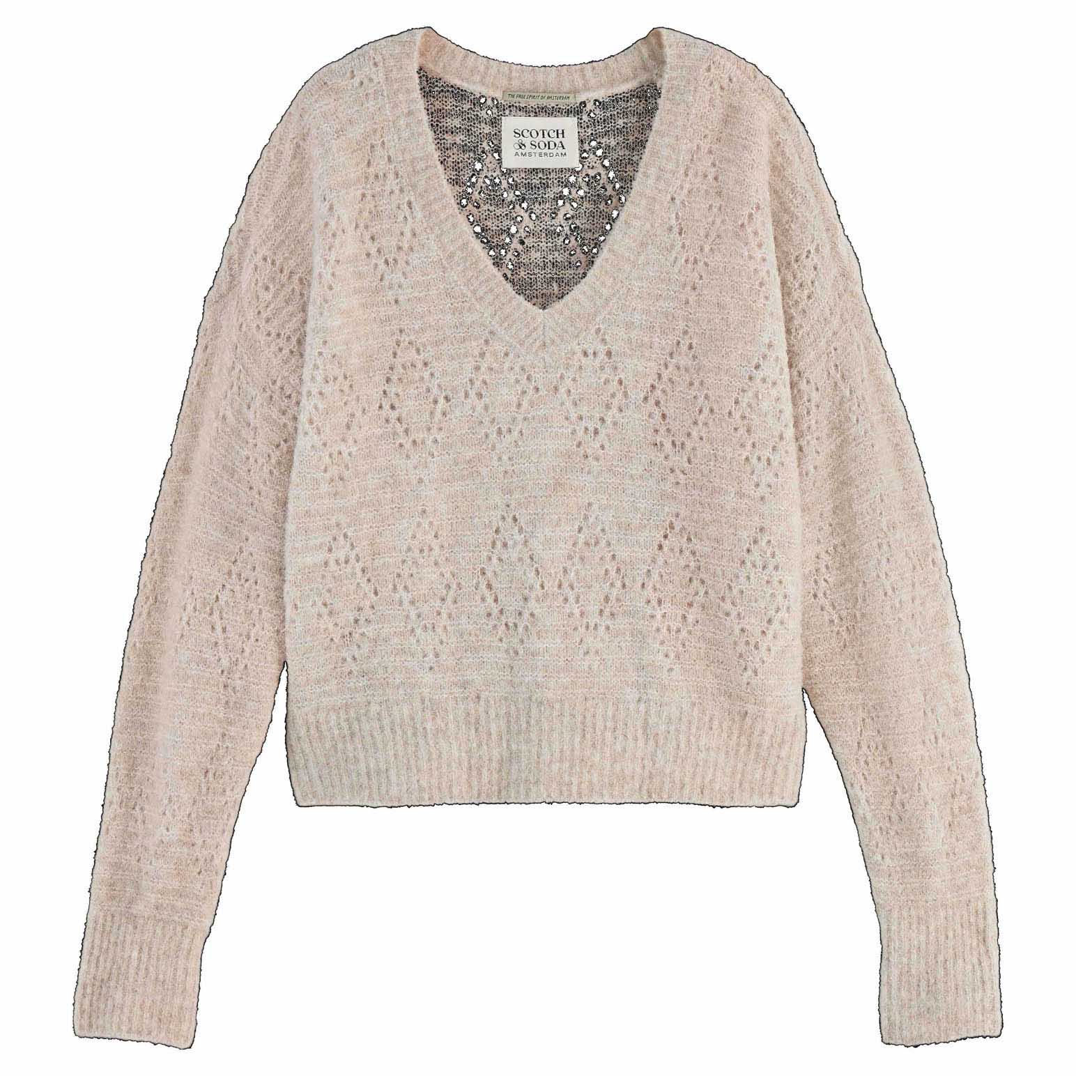 Scotch & Soda Bouclã© V-Neck Relaxed Pullover